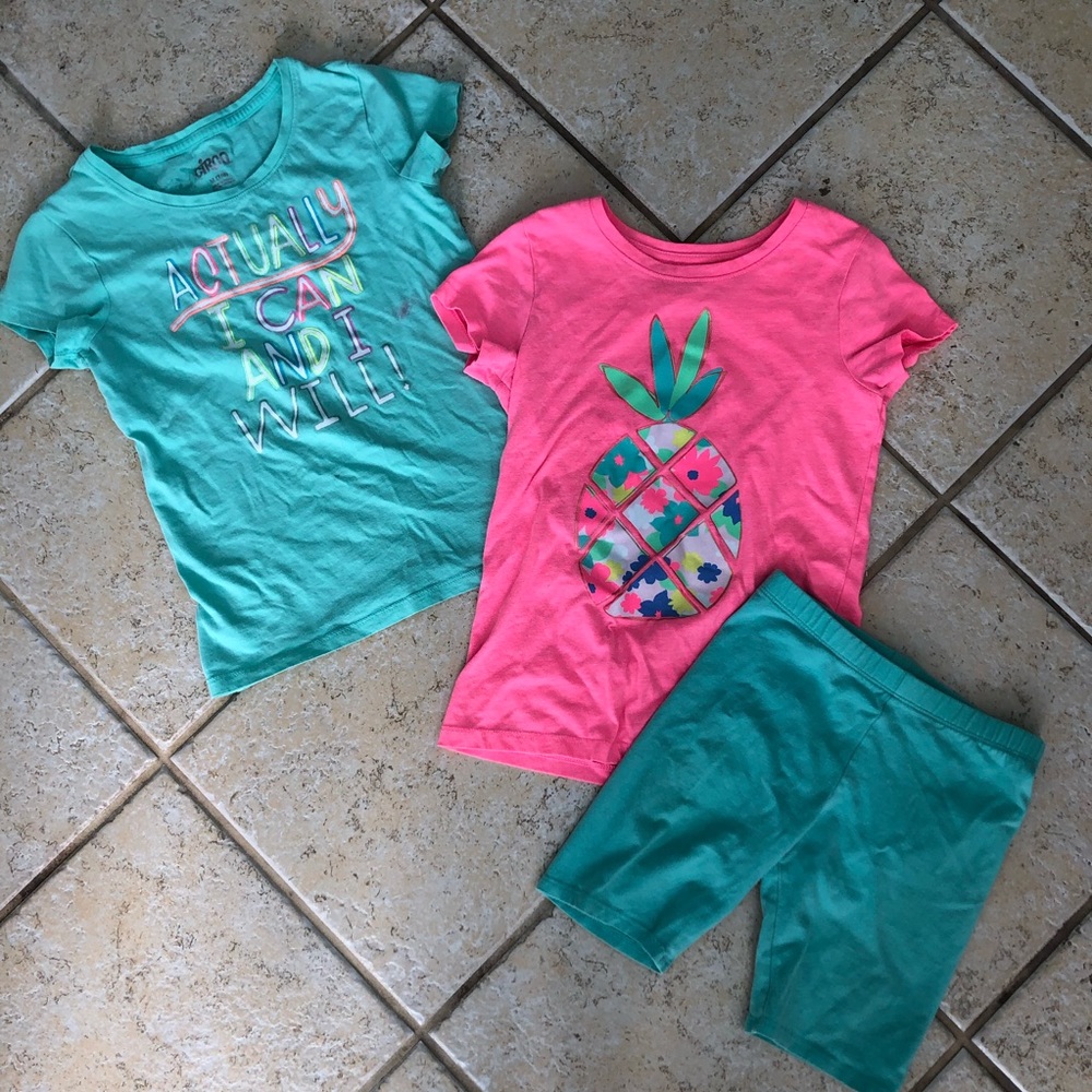 Circo Girls set: 2 tshirts & shorts, size 7-8